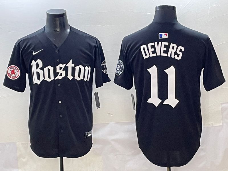 Men 2025 Boston Red Sox #11 Devers Black Five generations Joint Name Nike MLB Jersey style 26->boston red sox->MLB Jersey